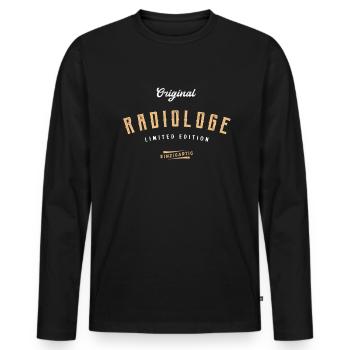 Radiologe Limited Edition Radiologie - Männer Premium Bio Langarmshirt - Schwarz - Vorne - Nico (187cm)