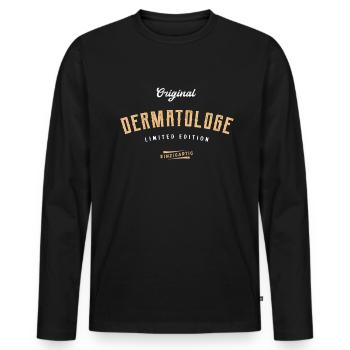 Dermatologe Limited Edition - Männer Premium Bio Langarmshirt - Schwarz - Vorne - Nico (187cm)