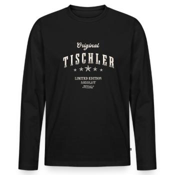 Tischler Limited Edition - Männer Premium Bio Langarmshirt - Schwarz - Vorne - Nico (187cm)
