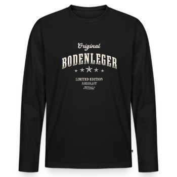 Bodenleger Limited Edition - Männer Premium Bio Langarmshirt - Schwarz - Vorne - Nico (187cm)