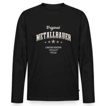 Metallbauer Limited Edition Lustiges Metallbau - Männer Premium Bio Langarmshirt - Schwarz - Vorne - Nico (187cm)