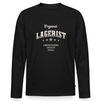 Lagerist Limited Edition Lagerlogistik - Männer Premium Bio Langarmshirt - Schwarz - Vorne - Nico (187cm)