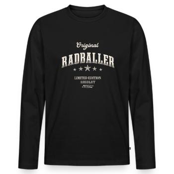 Radball Limited Edition Radballer - Männer Premium Bio Langarmshirt - Schwarz - Vorne - Nico (187cm)