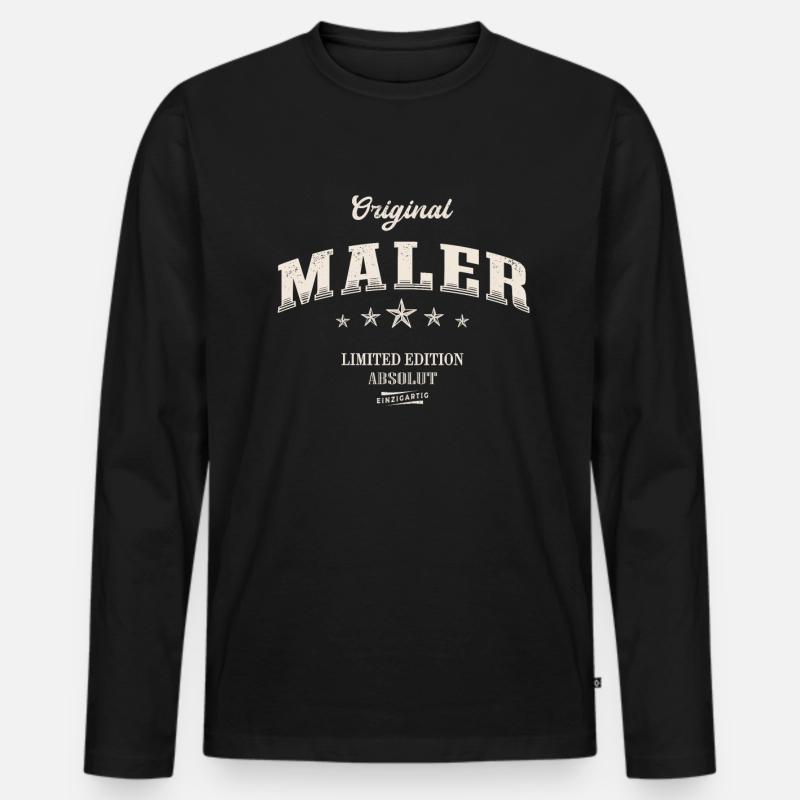 Maler Limited Edition - Männer Premium Bio Langarmshirt - Schwarz