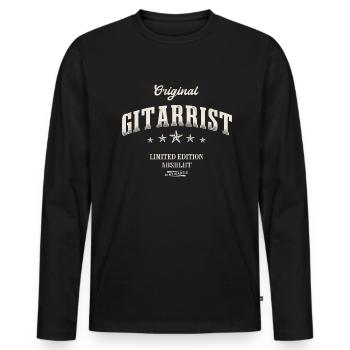 Gitarrist Limited Edition Gitarre - Männer Premium Bio Langarmshirt - Schwarz - Vorne - Nico (187cm)