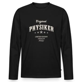 Physiker Limited Edition Lustiges Physik - Männer Premium Bio Langarmshirt - Schwarz - Vorne - Nico (187cm)