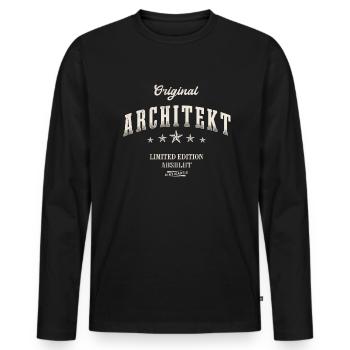Architekt Limited Edition Lustiges Architekten - Männer Premium Bio Langarmshirt - Schwarz - Vorne - Nico (187cm)