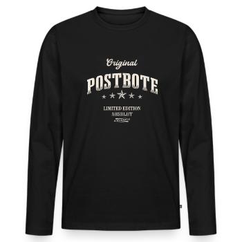 Postbote Limited Edition - Männer Premium Bio Langarmshirt - Schwarz - Vorne - Nico (187cm)