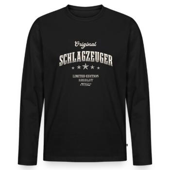 Schlagzeuger Limited Edition Drummer Schlagzeug - Männer Premium Bio Langarmshirt - Schwarz - Vorne - Nico (187cm)