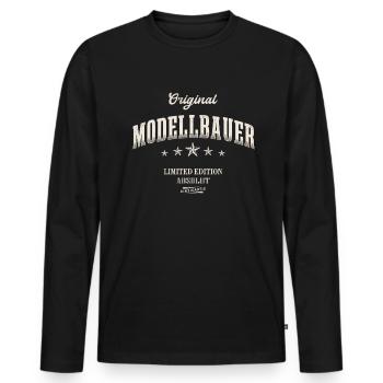 Modellbauer Limited Edition Lustiges Modellbau - Männer Premium Bio Langarmshirt - Schwarz - Vorne - Nico (187cm)
