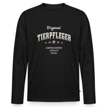 Tierpfleger Limited Edition Tierpflege - Männer Premium Bio Langarmshirt - Schwarz - Vorne - Nico (187cm)