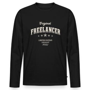 Freelancer Limited Edition Freelancing - Männer Premium Bio Langarmshirt - Schwarz - Vorne - Nico (187cm)