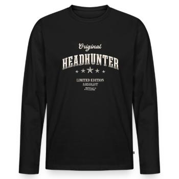 Headhunter Limited Edition - Männer Premium Bio Langarmshirt - Schwarz - Vorne - Nico (187cm)