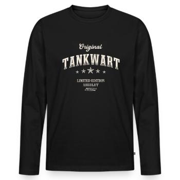 Tankwart Limited Edition Lustiges Tankwärter - Männer Premium Bio Langarmshirt - Schwarz - Vorne - Nico (187cm)