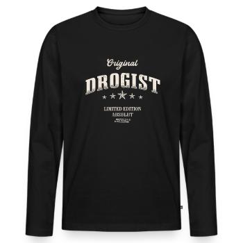 Drogist Limited Edition Lustiges Drogisten - Männer Premium Bio Langarmshirt - Schwarz - Vorne - Nico (187cm)