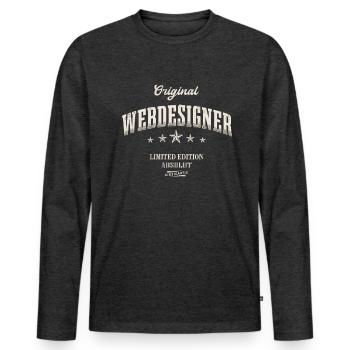Webdesigner Limited Edition Lustiges Webdesign - Männer Premium Bio Langarmshirt - Anthrazit meliert - Vorne - Nico (187cm)