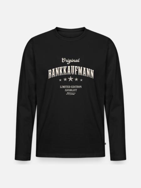 Bankkaufmann Limited Edition Banker - Männer Premium Bio Langarmshirt - Schwarz