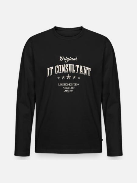 IT Consultant Limited Edition - Männer Premium Bio Langarmshirt - Schwarz