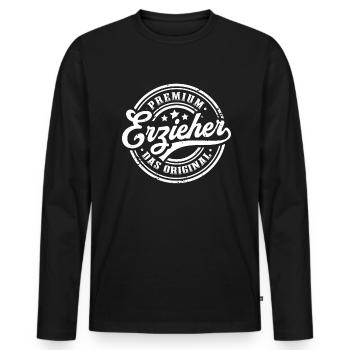 Erzieher Original Pädagoge Lustiges Kindergärtner - Männer Premium Bio Langarmshirt - Schwarz - Vorne - Nico (187cm)