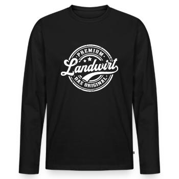 Landwirt Original Bauernhof Lustiges Bauer - Männer Premium Bio Langarmshirt - Schwarz - Vorne - Nico (187cm)