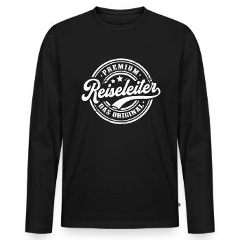 Reiseleiter Original Reiseleitung - Männer Premium Bio Langarmshirt - Schwarz - Vorne - Nico (187cm)