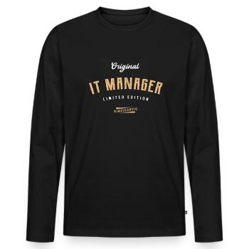 IT Manager Limited Edition - Männer Premium Bio Langarmshirt - Schwarz - Vorne - Nico (187cm)