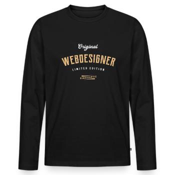 Webdesigner Limited Edition Webdesign - Männer Premium Bio Langarmshirt - Schwarz - Vorne - Nico (187cm)
