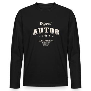 Autor Limited Edition Autoren - Männer Premium Bio Langarmshirt - Schwarz - Vorne - Nico (187cm)