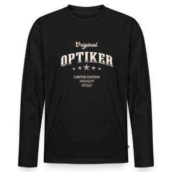 Optiker Limited Edition - Männer Premium Bio Langarmshirt - Schwarz - Vorne - Nico (187cm)