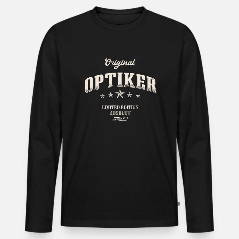 Optiker Limited Edition - Männer Premium Bio Langarmshirt - Schwarz