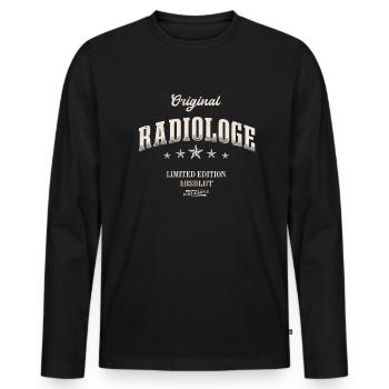 Radiologe Limited Edition Radiologie - Männer Premium Bio Langarmshirt - Schwarz - Vorne - Nico (187cm)