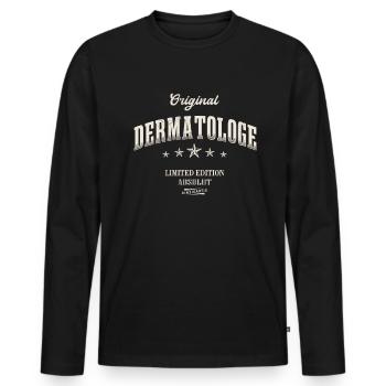 Dermatologe Limited Edition - Männer Premium Bio Langarmshirt - Schwarz - Vorne - Nico (187cm)