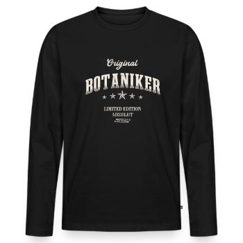 Botaniker Limited Edition Lustiges Botanik - Männer Premium Bio Langarmshirt - Schwarz - Vorne - Nico (187cm)