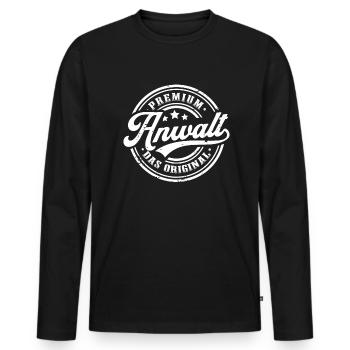 Anwalt Original Jura Lustiges Anwalt - Männer Premium Bio Langarmshirt - Schwarz - Vorne - Nico (187cm)