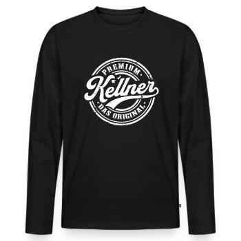 Kellner das Original Lustiges Kellner - Männer Premium Bio Langarmshirt - Schwarz - Vorne - Nico (187cm)