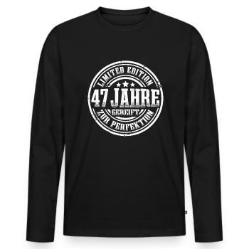 47. Geburtstag Limited Edition Lustig 47 Jahre - Männer Premium Bio Langarmshirt - Schwarz - Vorne - Nico (187cm)