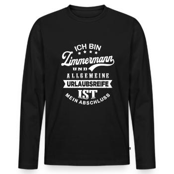 Zimmermann Urlaub Lustiges Zimmerer - Männer Premium Bio Langarmshirt - Schwarz - Vorne - Nico (187cm)