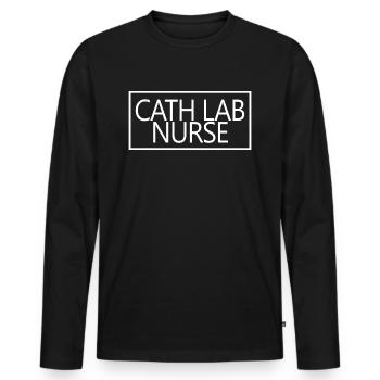 Cath Lab Nurse Proud Graduated Nursing Student - Men's Premium Organic Long Sleeve Shirt - black - Front - Nico (187cm)