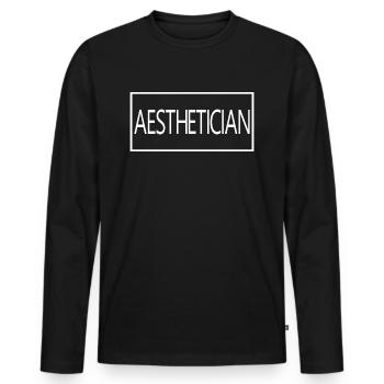 Esthéticienne Fière étudiante esthéticienne diplômée - T-shirt manches longues Premium bio Homme - noir - Devant - Nico (187cm)