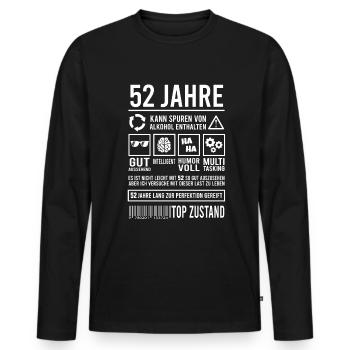 52. Geburtstag Männer Frauen Lustig 52 Jahre - Männer Premium Bio Langarmshirt - Schwarz - Vorne - Nico (187cm)