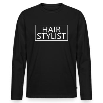Friseur Stolzes graduiertes Friseurgeschenk - Männer Premium Bio Langarmshirt - Schwarz - Vorne - Nico (187cm)