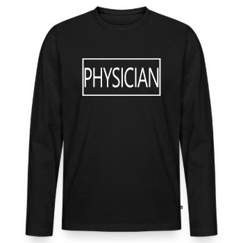 Médecin fier étudiant diplômé en médecine - T-shirt manches longues Premium bio Homme - noir - Devant - Nico (187cm)