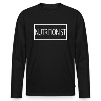 Nutritionniste Fier étudiant diplômé en nutrition - T-shirt manches longues Premium bio Homme - noir - Devant - Nico (187cm)
