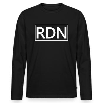 RDN Proud Registered Dietitian Nutritionist - Men's Premium Organic Long Sleeve Shirt - black - Front - Nico (187cm)