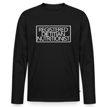 Diététiste Nutritionniste Fier RDN - T-shirt manches longues Premium bio Homme - noir - Devant - Nico (187cm)