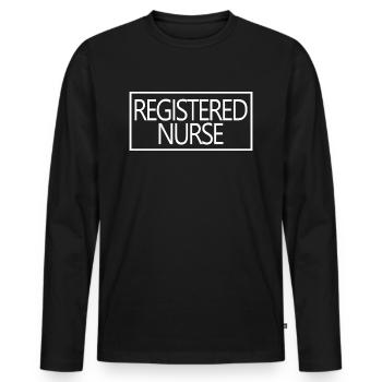 Registered Nurse Proud Graduated Nursing Student - Men's Premium Organic Long Sleeve Shirt - black - Front - Nico (187cm)