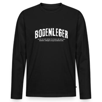 Bodenleger zu sein ist nicht einfach Lustiges - Männer Premium Bio Langarmshirt - Schwarz - Vorne - Nico (187cm)