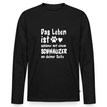Schnauzer Hund Hundehalter Lustiges Schnauzer - Männer Premium Bio Langarmshirt - Schwarz - Vorne - Nico (187cm)