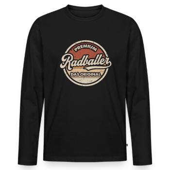 Radball Original Vintage Radballer - Männer Premium Bio Langarmshirt - Schwarz - Vorne - Nico (187cm)