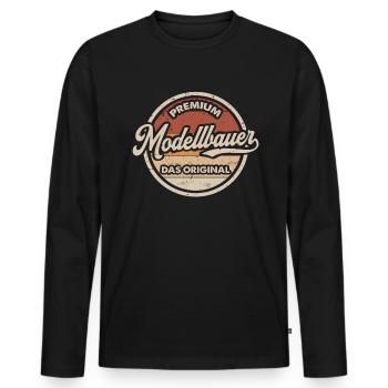 Modellbauer Original Lustiges Modellbau - Männer Premium Bio Langarmshirt - Schwarz - Vorne - Nico (187cm)